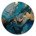 thumbnail image 3 of Designart "Geode Discovery Blue and Gold Depths II" Abstract Marble Metal Round Wall Art, 3 of 5