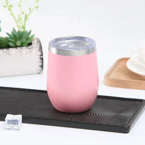 Wine Tumbler Glass Stainless Steel Vacuum Insulated With Lid 12Oz