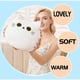 thumbnail image 4 of Gato animales de peluche blanco de felpa, gato gordo kawaii almohada cosas, para niños decoración del hogar regalo niños niñas cumpleaños San Valentín Navidad blanco, 15IN / 40CM oso de fresa electrónico, 4 of 6