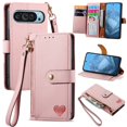 thumbnail image 1 of HLONK Wallet Case Compatible for  Pixel 9 / 9 Pro Fold Case with Card Slots Strap & Kickstand Leather with Zipper Shockproof Slim Cover Phone Case for  Pixel 9 / 9 Pro Fold Wallet Case Gr, 1 of 9