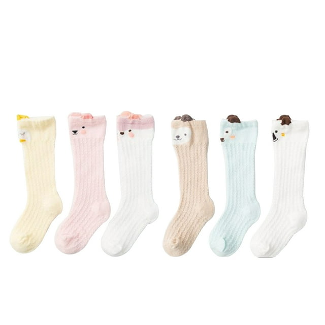 Coofit 6 Pairs Baby Socks Creative Mesh Design Knee High Socks Casual Socks for Infant