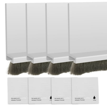 

4Pcs Door Sweep for Bottom of Door Self Adhesive Under Door Draft Stopper Silicone Door Bottom Strip Flexible Windshield Seal Under Door Seal for Screen Door Glass Door Wooden Door Sliding Door 1mx5cm