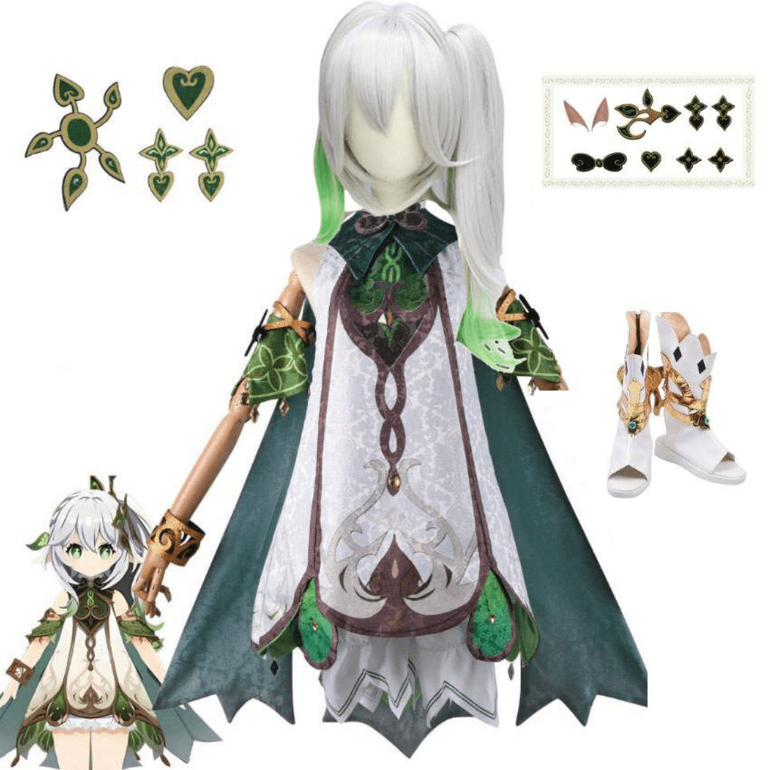 Genshin Impact Nicole Reeyn White Purple Dress Set Outfits Cosplay Costume