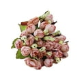 thumbnail image 2 of Walbest 1 Bouquet 15-Head Mini Roses Artificial Flower Realistic Looking Faux Silk Arrangement Flower, Vivid Fake Flower Desktop Ornament Wedding Photography Prop, 2 of 7