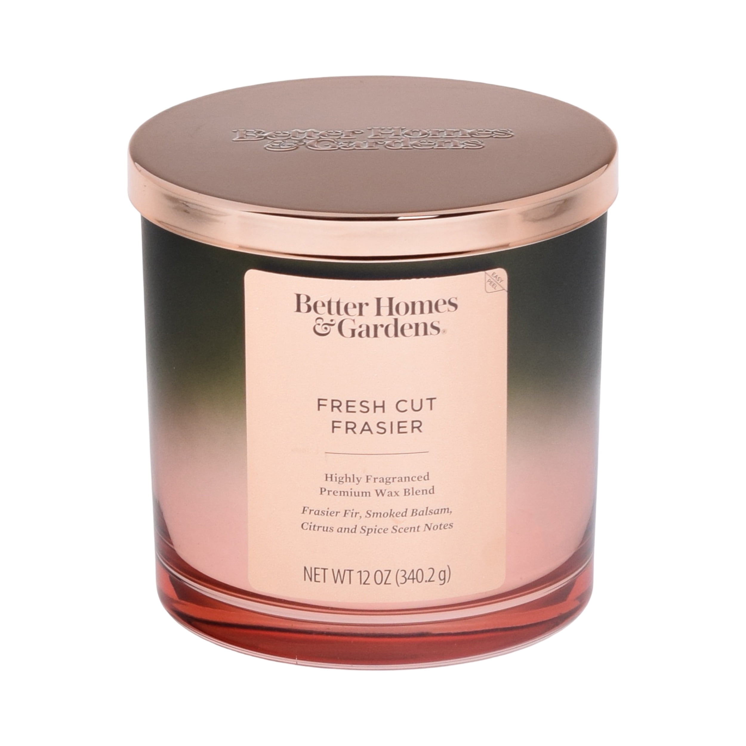 Better Homes & Gardens Fresh Cut Frasier Scented 2-Wick 12oz Metallic Ombre Jar Candle