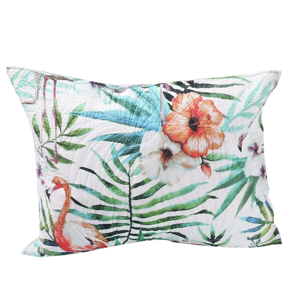 20 X 26 Floral Print Pillow Sham with Cotton and Polyester Fill