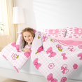 thumbnail image 4 of jejeloiu Bow Personalized Monogrammed D 7-Piece Bedding Comforter Set For Girls Gifts,Pink Flower Initial Print King Bedding Sets For Kids,Pink Reversible, 4 of 7