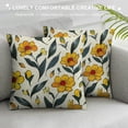thumbnail image 3 of Qinduosi Spring Summer Yellow Floral Pillow Covers Beige Vintage Flower Decorative Outdoor Throw Pillow Covers Wildflower Outdoor Cushion Covers for Couch Sofa Bedroom Home (of ) White, 3 of 5