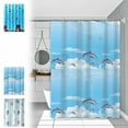 thumbnail image 7 of Uuiauoio Waterproof Shower Curtain with Theme, Plastic Bathroom Curtain Set for Shower Tub Enclosure, Mold Resistant Hanging Curtain with Hooks, Colorful Seashell Fish Pattern Decor, 7 of 7