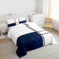 thumbnail image 3 of Homewish Boys Girls Geometric Stripes Rectangle Full Size Comforter Sets 3-Piece,Vintage Aesthetic Bedding Comforter Set,Minimalist Mid Century Lightweight Bedding Sets,Lightweight Room Decor, 3 of 8