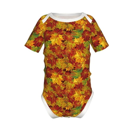 

Coaee Vintage maple leaf autumn for Soft Baby Short-Sleeve Bodysuit Baby Climbing Clothes Baby Girls Boys Bodysuit Romper-9M