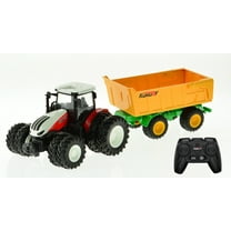 1:24 Korody 8 wheel RC Farm Tractor w/ Manual Working Dump Trailer & Lights