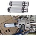 thumbnail image 1 of Par 1 (plateado) empuñaduras de manillar de motocicleta de 25 mm para Harley Sportster Cruiser Bobber, 1 of 2