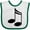 White and Green, variant on Inktastic Music Notes Musician Gift Boys or Girls Baby Bib