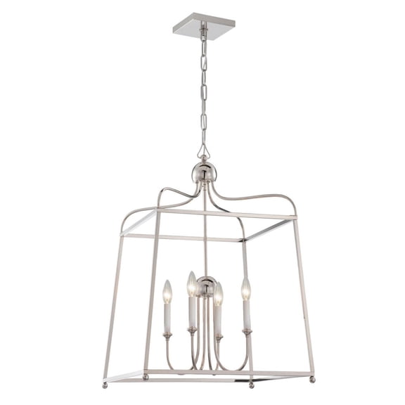 Four Light Chandelier No Shades In Classic Style 21.5 Inches Wide By 29.75 Inches High -Traditional Installation Crystorama Lighting