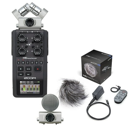 Zoom H6 Handy Portable Digital Recorder System with APH-6 Bundle Accessory (Zoom H6 Best Price)
