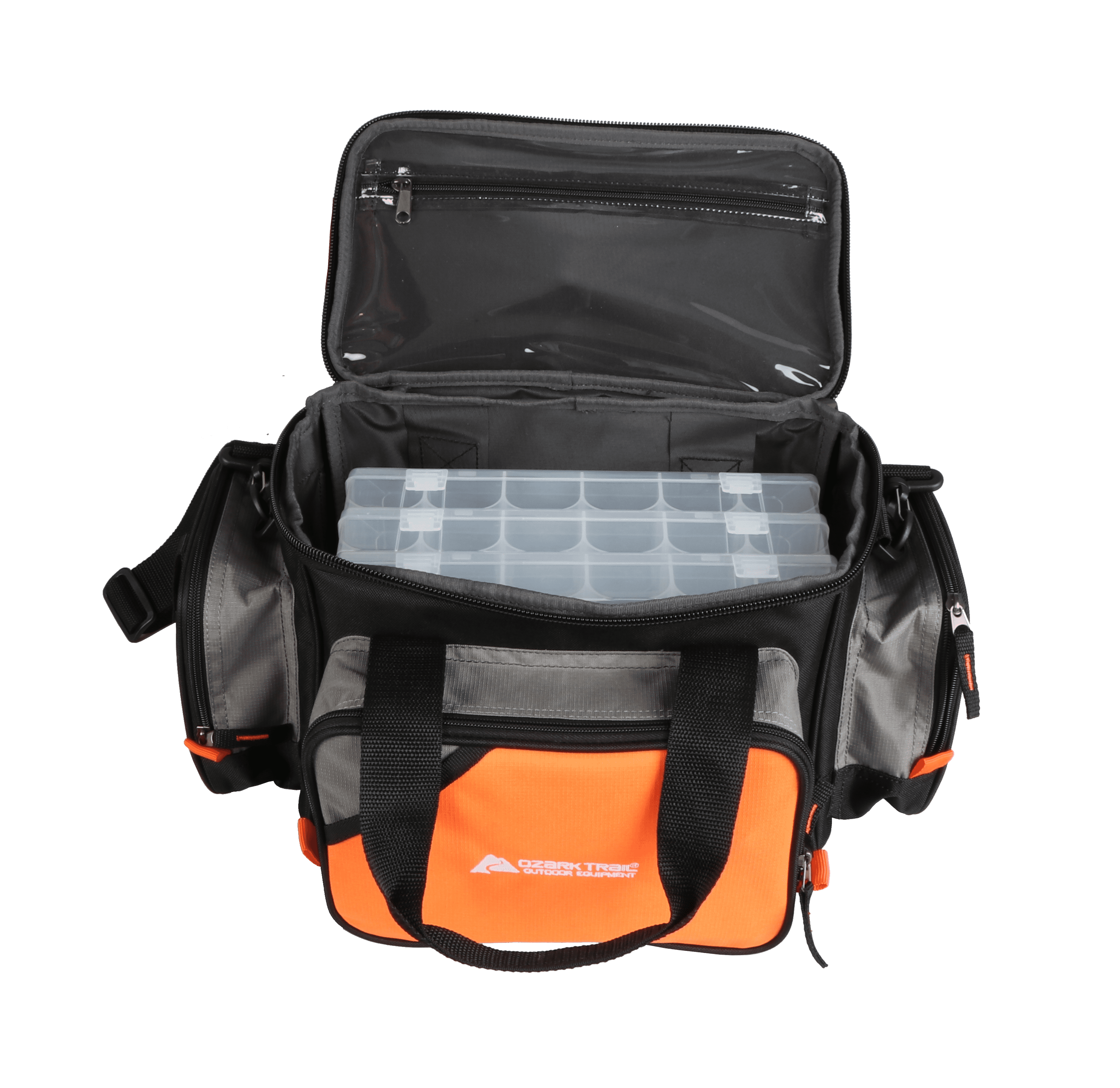 Ozark Trail - Brandclub - Ozark Trail Soft-Sided 360 Fishing Tackle Bag with 3 Tackle Boxes, Orange Ozark Trail - Brandclub - Ozark Trail Soft-Sided 360 Fishing Tackle Bag with 3 Tackle Boxes, Orange