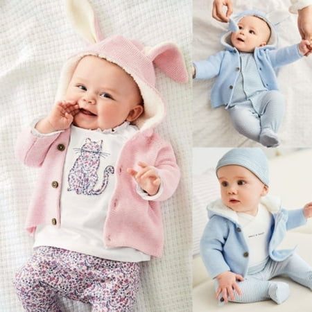 Knitted Outerwear - Newborn Toddler Kids Baby Girls Boy Clothes Knitted Sweater Coat Outerwear