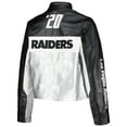 thumbnail image 3 of Women's The Wild Collective  Black Las Vegas Raiders Faux Leather Full-Zip Racing Jacket, 3 of 4