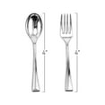 thumbnail image 6 of Smarty 4" Shiny Metallic Silver Mini Plastic Disposable Dessert Forks 960ct, 6 of 6