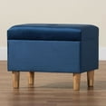 thumbnail image 3 of Baxton Studio Elias Modern Navy Blue Velvet Fabric Storage Ottoman, 3 of 11