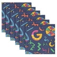 thumbnail image 2 of JSTEL Math Cartoon Colorful Cloth Napkins Set of 6, 20x20 Inch Washable and Reusable Napkin for Decoupage Dinner Party Everyday Use, 2 of 6