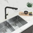 thumbnail image 1 of Stylish 13" Ht Single Handle Matte Black & Gold Pull Down Kitchen Faucet K-146NG, 1 of 14