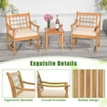 thumbnail image 6 of Costway 3 Pieces Acacia Wood Patio Bistro Set Outdoor Conversation Set with Cushions Off White, 6 of 10