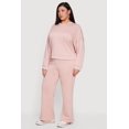 thumbnail image 2 of Women's Plus Size Drawstring Waist Pull On Flare Pants, 2 of 4