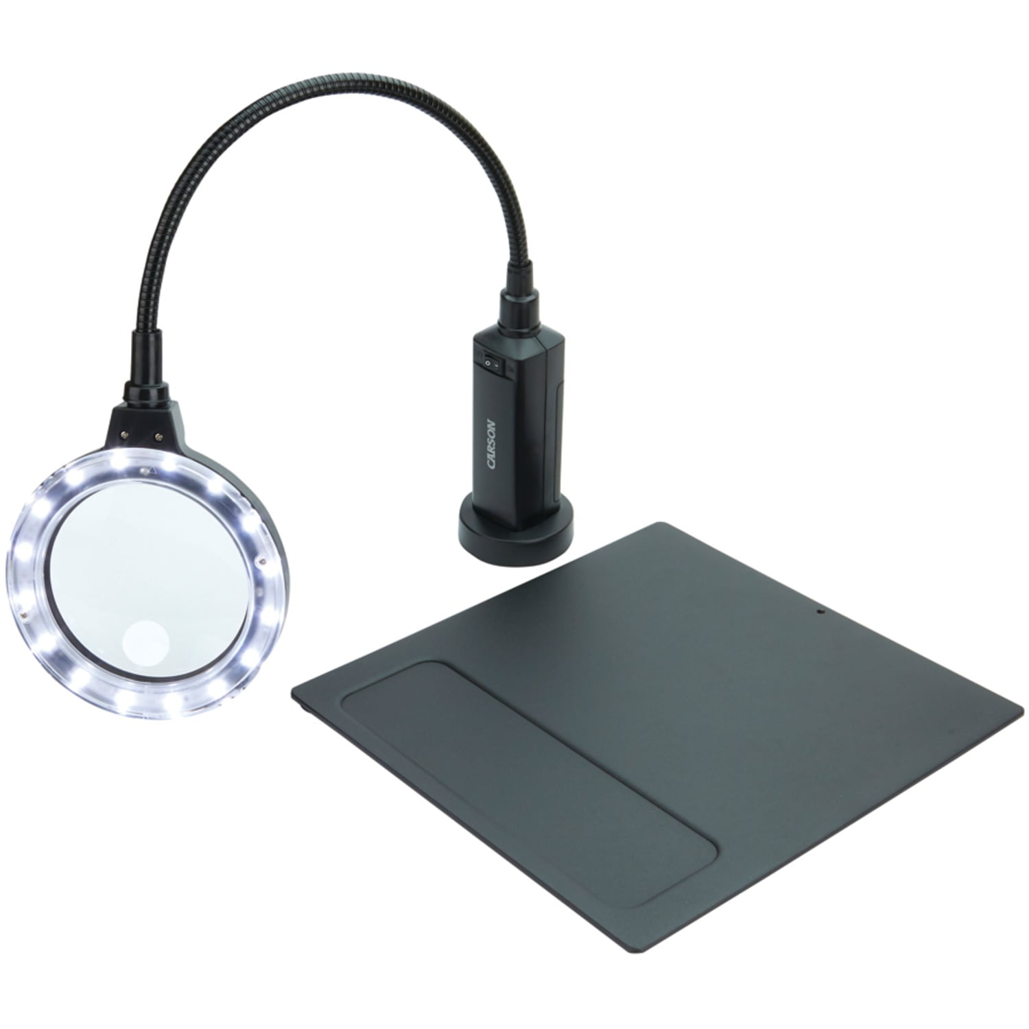 Carson MagniFlex Pro™ Magnifier, 2x Power Magnifying Glass with Light & Gooseneck & Magnetic Base (CP-90)