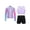 Purple, variant on Kids Girls 3Pcs Dance Gymnastic Sweat Suit Long Sleeve Snowflake Stylish Printed Jacket Purple 10