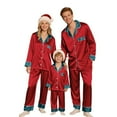 thumbnail image 2 of Family Christmas Pajamas Matching Sets Silk Satin Plus Size Casual Matching Set for Family, 2 of 10