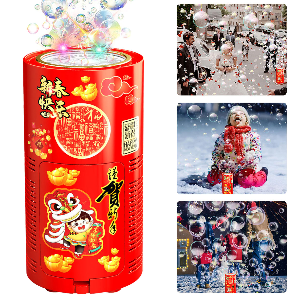 Firework Bubble Machine 20 Holes Bubble Machine for Kids Automatic