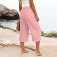 thumbnail image 6 of Soyumi Women Casual Pants Loose High Waist Cropped Palazzo Beach Pants Summer Outfits 2026 Trendy, Pink, 6 of 7