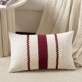 thumbnail image 4 of Fancy Homi Set of 2 Burgundy Boho Long Lumbar Decorative Throw Pillow Cover 12x20 inch for Couch Bed Sofa, Aesthetic Modern Farmhouse Christmas Room Decor, Soft Cotton Cute Wind Red Cushion Case, 4 of 6