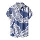 thumbnail image 1 of ZHAOCHENG Camisa hawaiana de manga corta para hombre, de verano, con bolsillo frontal, estampado hawaiano, informal, de algodón, estilo funky, de lino para playa, camiseta Y2K para hombre., 1 of 5
