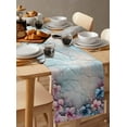 thumbnail image 6 of nqOlkjepod Pink Blue Flower Table Runner 72 Inches Long Farmhouse Dress Scarves, Retro Mottled Walls Pastoral Country Dining Tablerunner for Coffee Table/Kitchen Island/Party Décor, 18" x 72", 6 of 8