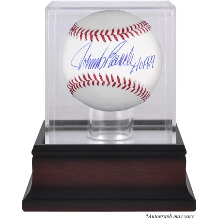 Johnny Bench Cincinnati Reds Autographed Baseball with HOF 89 Inscription and Mahogany Baseball Display Case - Fanatics Authentic Certified