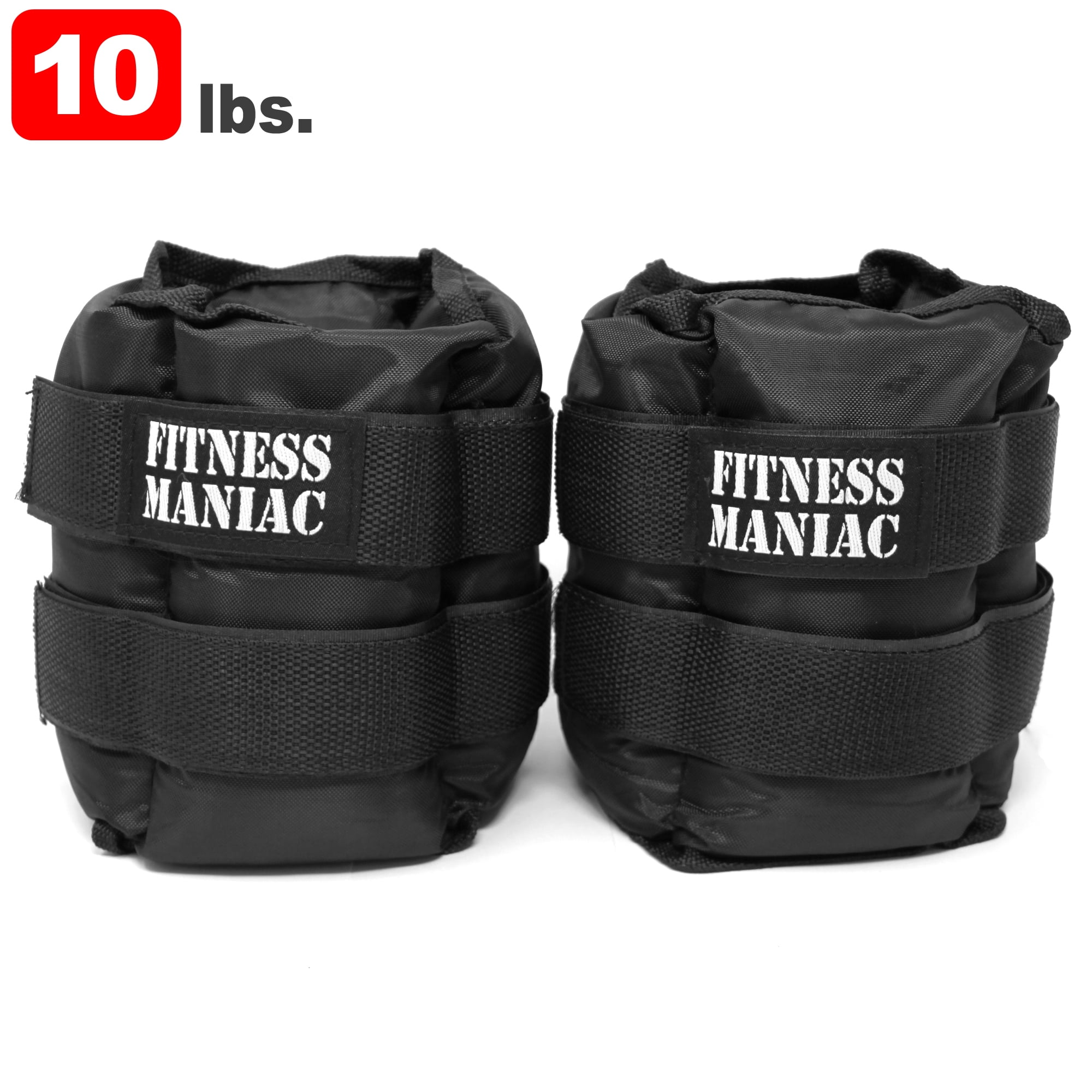 Ankle Wrist Weights 20 Lbs Pair Adjustable Strength Muscle Body Building Black 