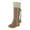 Beige, variant on Fesfesfes Black Boots For Women Large-size Fringe Back Zipper Mid-calf Boots Non-slip Chunky Heel Snow Boots 38(US:6.5)