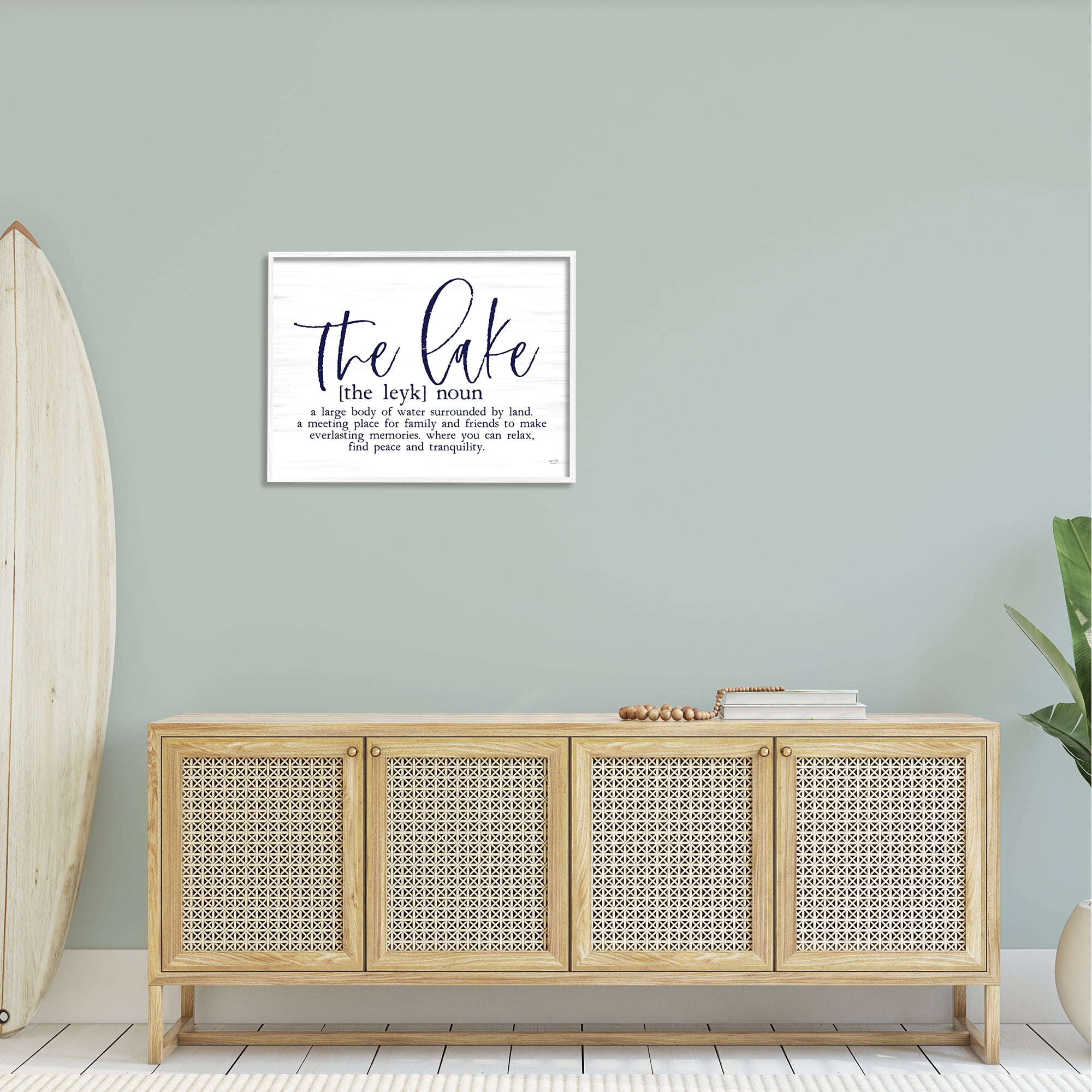 Stupell The Lake Definition Family Phrase Landscape Painting White Framed Art Print Wall Art