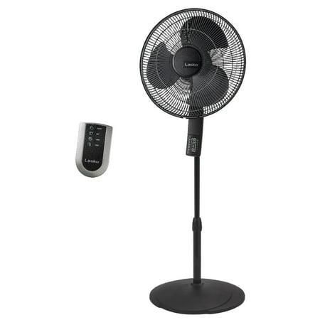 Lasko 16  4-Speed Oscillating Pedestal Fan with Remote Control  53  H  Black  S16612  New