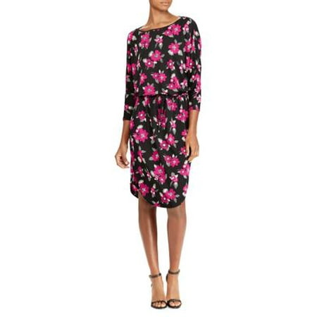 Multi Function Neck - Floral Stretch Jersey Blouson Dress