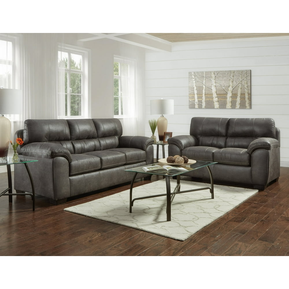 Roundhill Furniture Tirana Contemporary Fabric Pillowtop Arm Sofa and