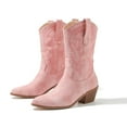 thumbnail image 6 of SACFOF Women's Mid Calf The Western Cowgirl Boots Fashion Pointy Toe Embroidered Cowboy Boots For Women Chunky Low Heel Booties, 6 of 6