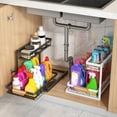 thumbnail image 6 of Tnobhg Kitchen Shelf 2-tier Sliding Under Sink Organizer Durable Metal Construction Storage Rack for Kitchen Bathroom, 6 of 7