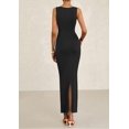 thumbnail image 2 of Vestido midi PRETTYGARDEN para mujer 2025 con pliegues fruncidos, color negro, 2 of 9