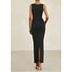 thumbnail image 2 of Vestido midi PRETTYGARDEN para mujer 2025 con pliegues fruncidos, color negro, 2 of 9