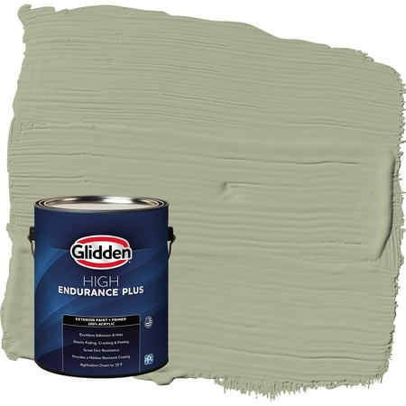 Glidden HEP Olive Sprig / Green Satin Exterior Paint with Primer, 1 Gallon