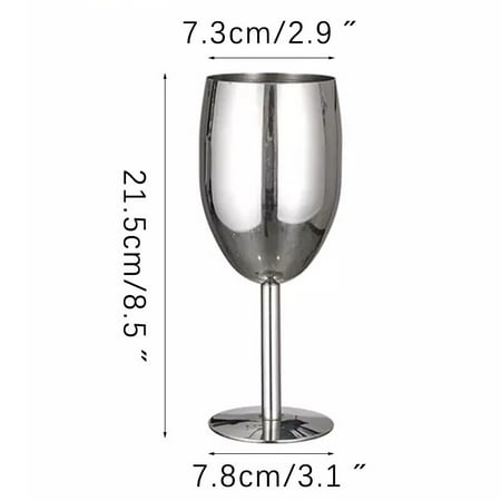 

500ml 304 Stainless Steel Goblet Wine Glass Juice Drink Goblet Shatterproof Party Barware Large-Capacity Goblet Bar Accessories